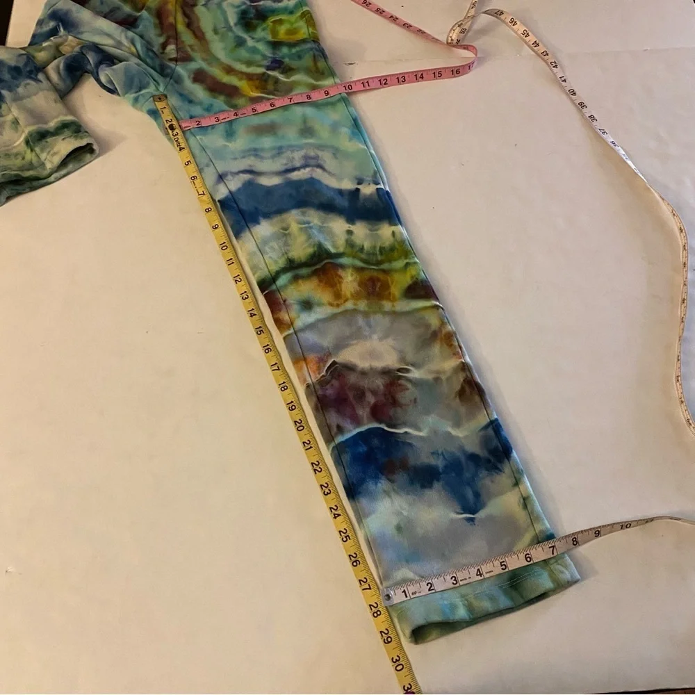 Aritzia Babaton Tie Dye Sweat Pants Womens Size XS High Rise Organic Cotton Blue - Picture 3 of 10